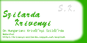 szilarda krivenyi business card